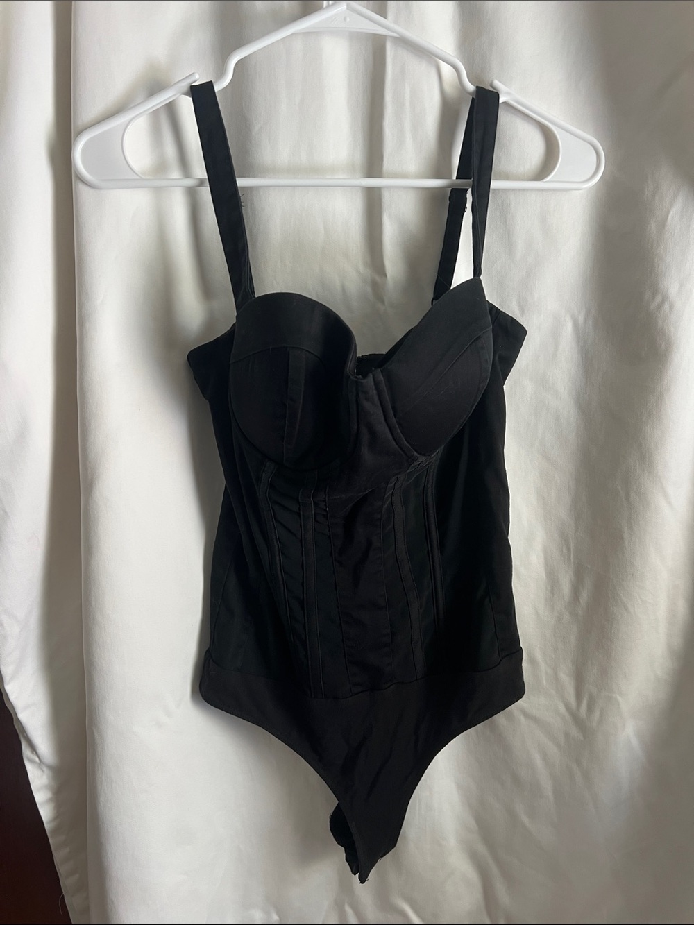 bebe Black Structured Bustier Bodysuit